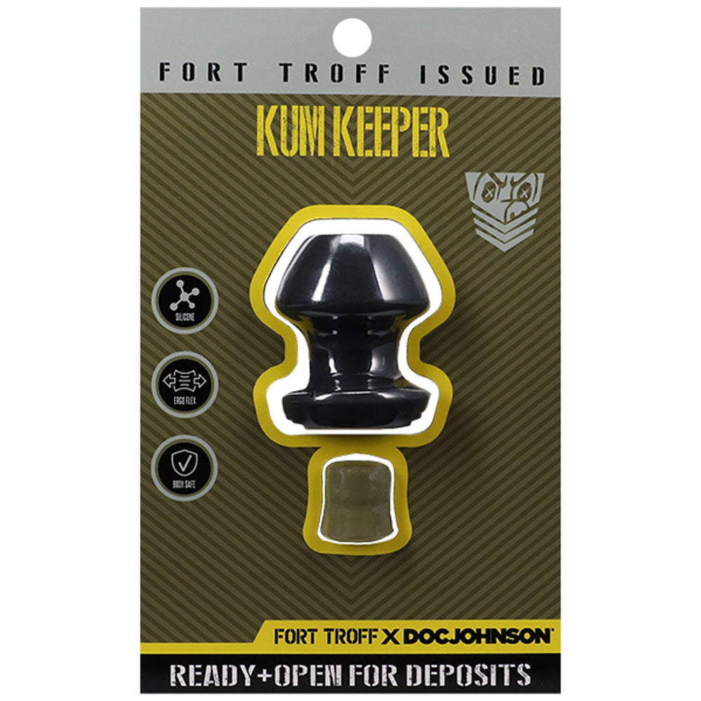 Fort Troff - Kum Keeper - Small - Black Small Hollow Butt Plug with Removeable Stopper - 1104-01-CD