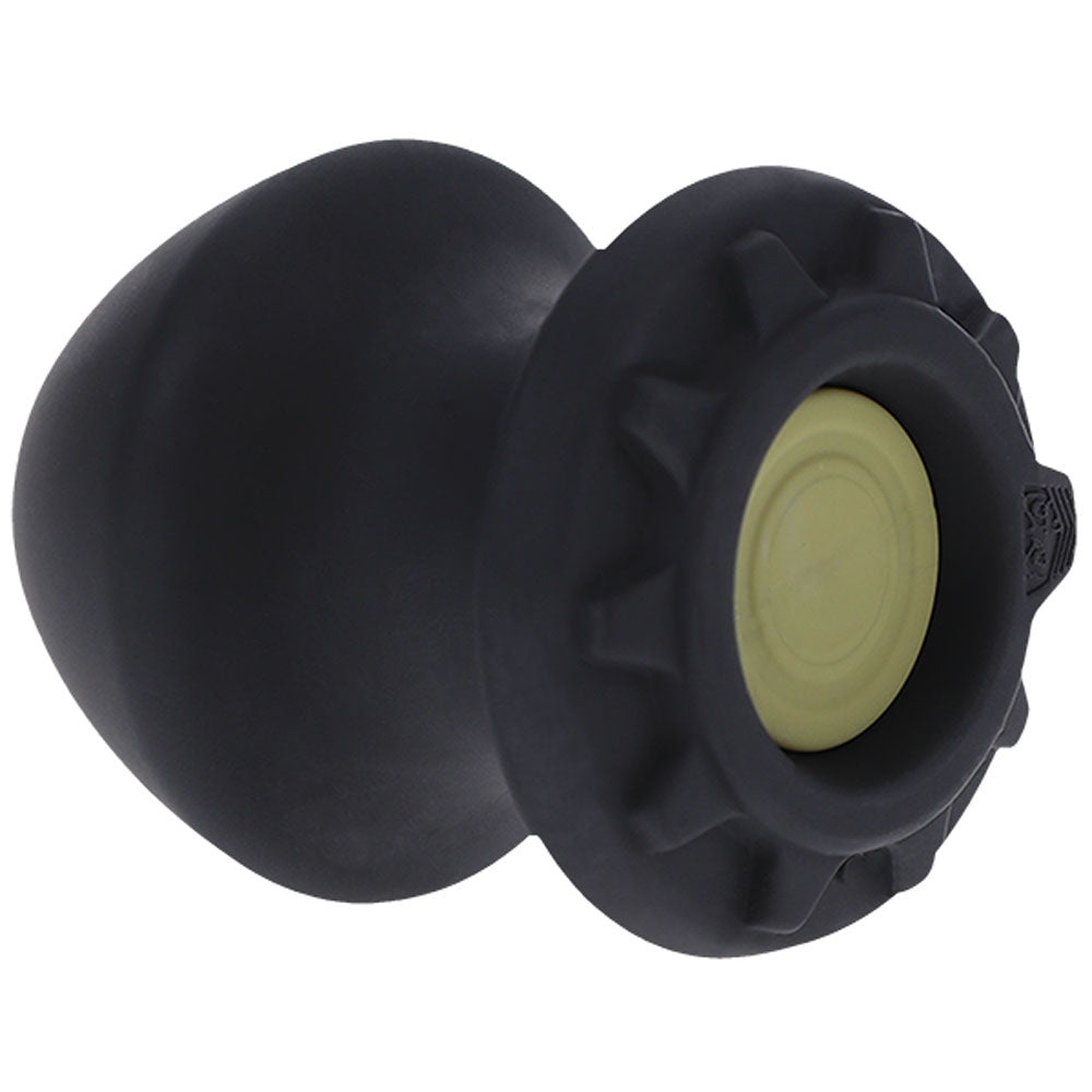Fort Troff - Kum Keeper - Medium - Black Medium Hollow Butt Plug with Removeable Stopper - 1104-02-CD