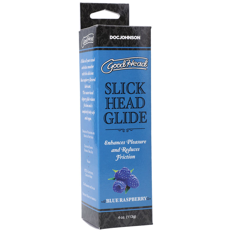 GoodHead Slick Head Glide - Blue Raspberry - Blue Raspberry Flavoured Lubricant - 120 ml Tube - 1361-06-BX