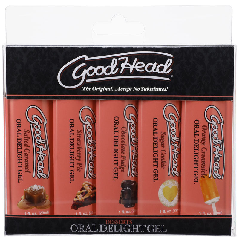 GoodHead Oral Delight Gel - Desserts - Flavoured Oral Gels - Set of 5 x 30ml Bottles - 1361-41-BX