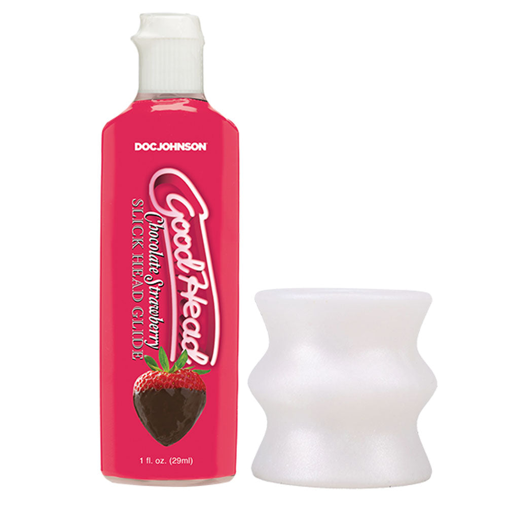 GoodHead Honeymoon Head - Kit - Chocolate Strawberry GoodHead Glide with Helping Head Stroker - 1363-22-BX