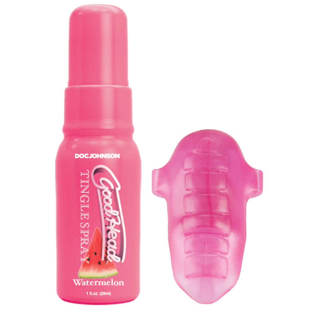 GoodHead Pussy Pleasure Party Kit - Watermelon GoodHead Tingle Spray and Vibrating Tongue Ring - 1363-23-BX