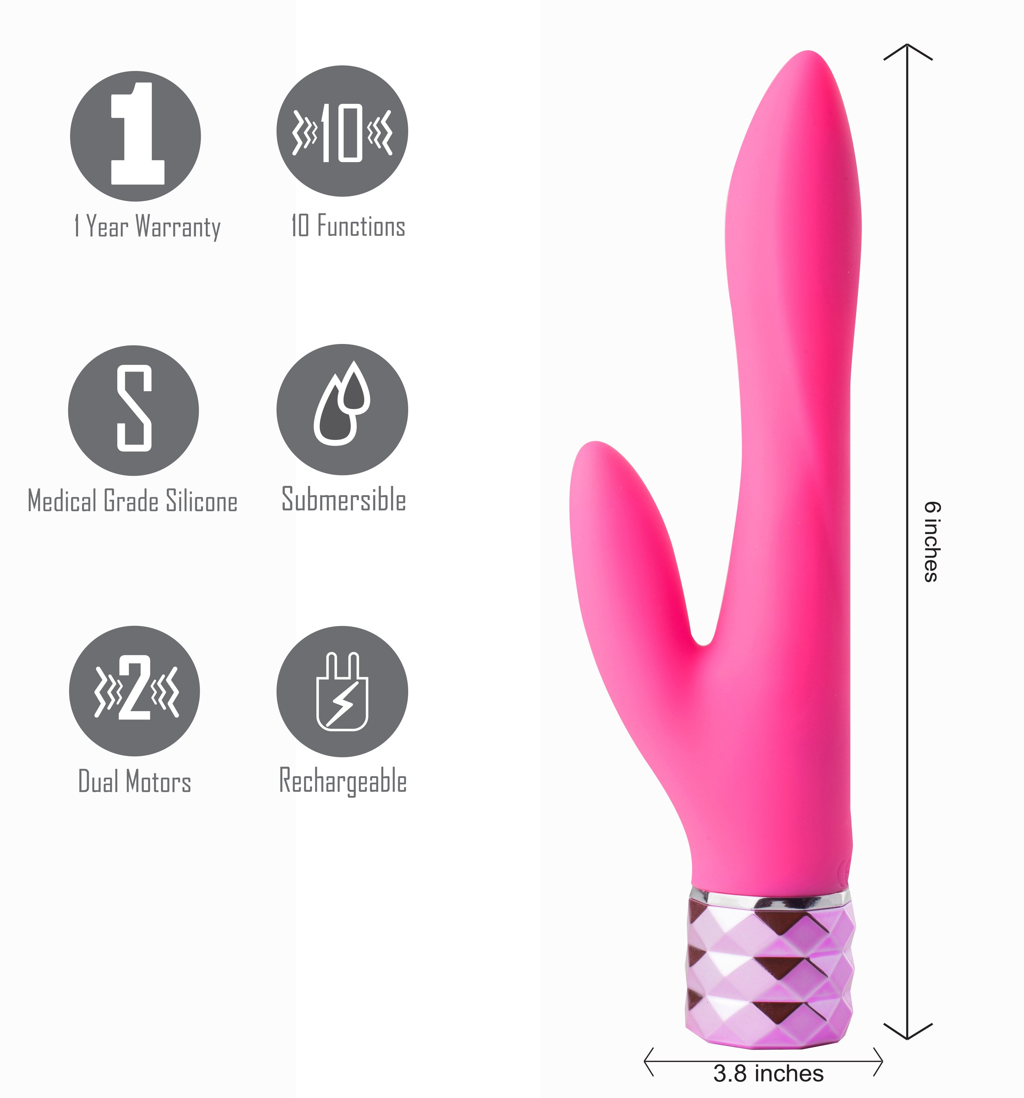 Maia Victoria - Pink 15.2 cm USB Rechargeable Rabbit Vibrator - 16-06-P1