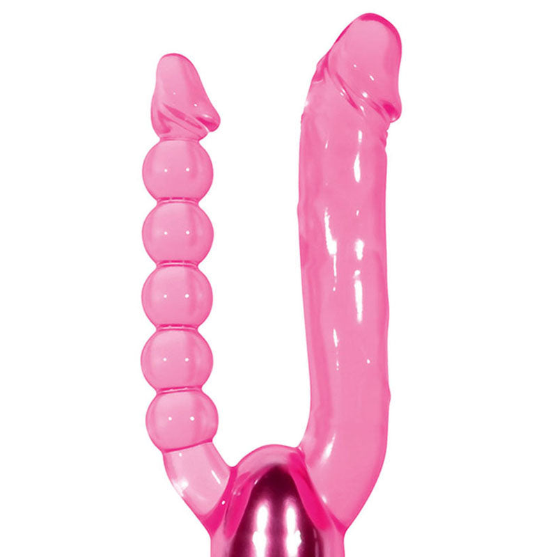 Adam & Eve Dual Pleasure Vibe - Pink 12 cm (4.75'') Vibrator with Anal Probe - 176H 6200