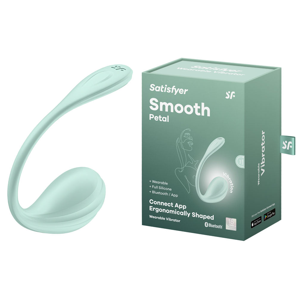 Satisfyer Smooth Petal - Mint - Mint USB Rechargeable Wearable Stimulator with App Control - 4002736