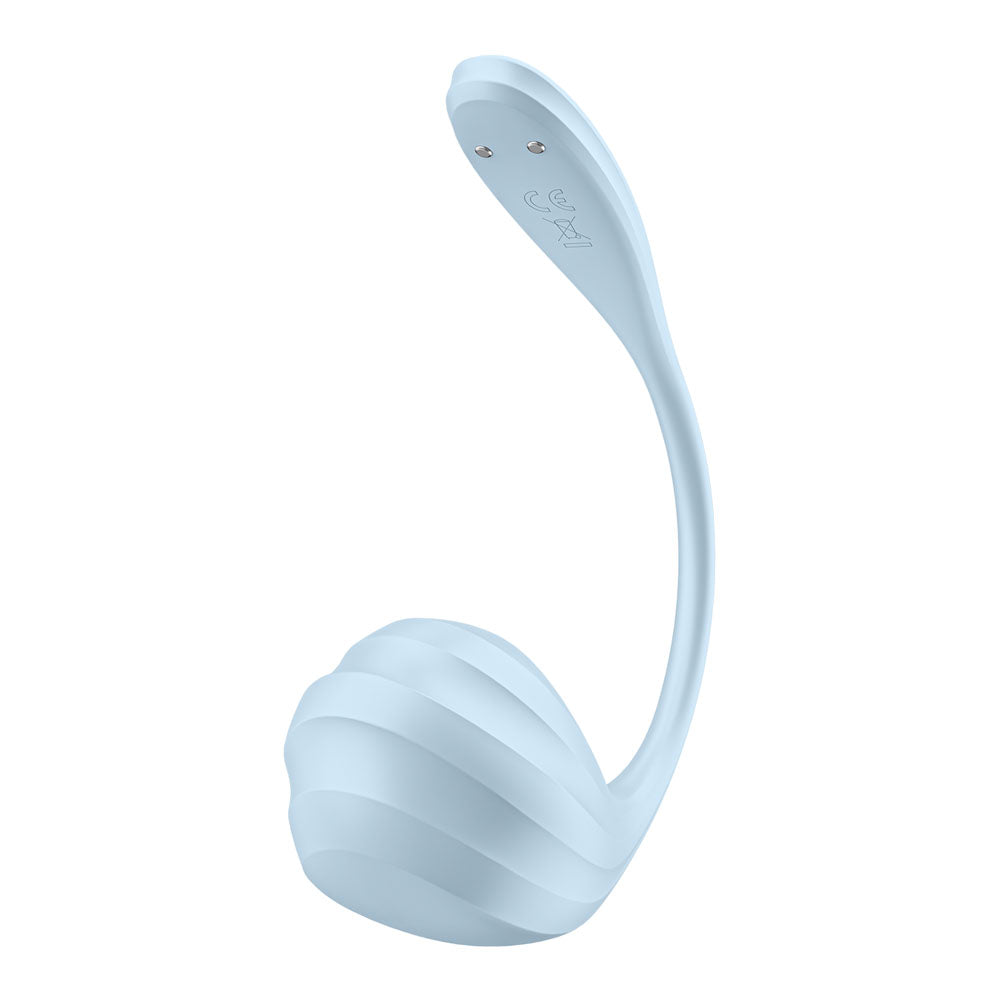 Satisfyer Smooth Petal - Light Blue - Light Blue USB Rechargeable Wearable Stimulator with App Control - 4002743