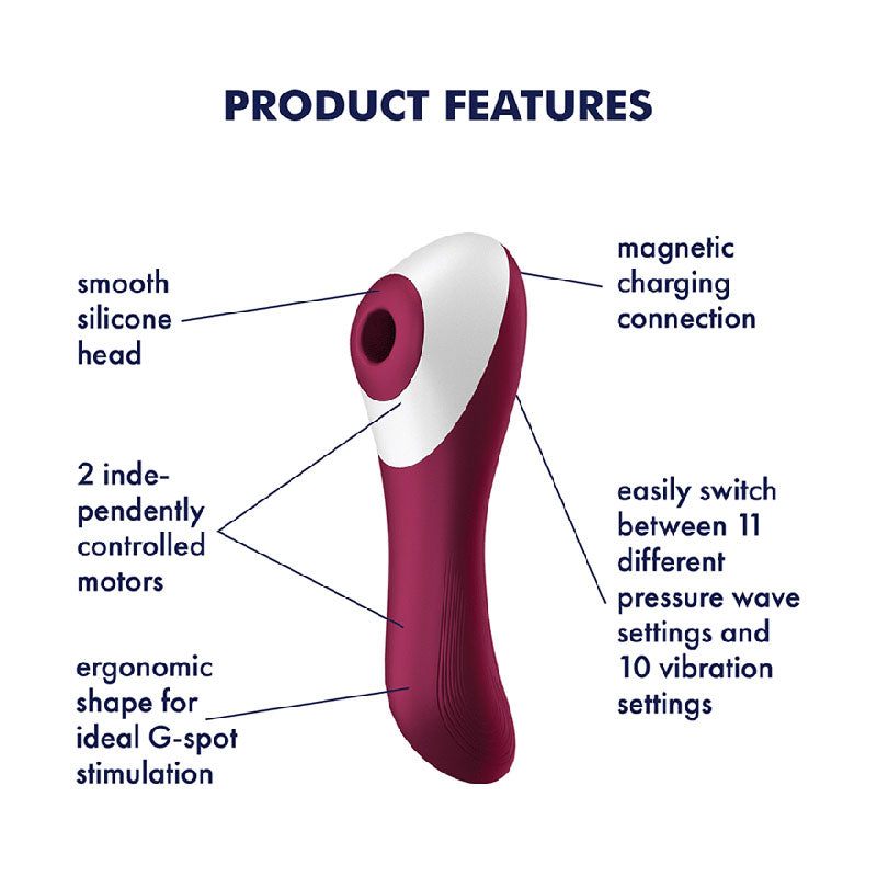 Satisfyer Dual Crush - Red Air Pulse Stimulator with Vibration - 4003061