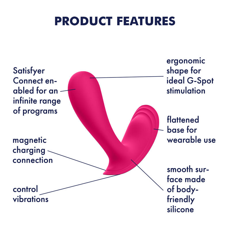 Satisfyer Top Secret - Pink Wearable Vibrator with App Control - 4003382