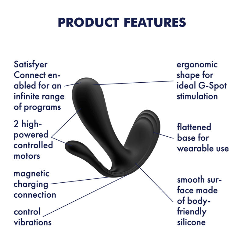 Satisfyer Top Secret + - Black Wearable Vibrator with App Control - 4003405