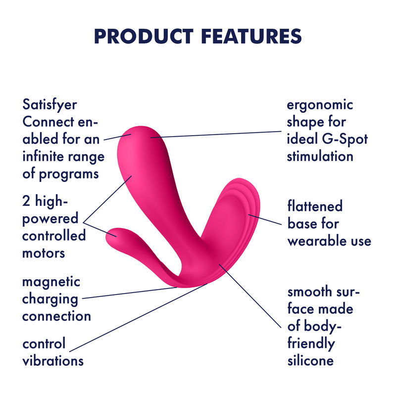 Satisfyer Top Secret + - Pink Wearable Vibrator with App Control - 4003429
