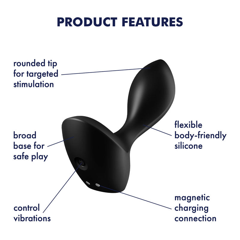 Satisfyer Backdoor Lover - Black USB Rechargeable Vibrating Butt Plug - 4004181