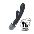 Satisfyer Triple Lover - Grey USB Rechargeable Rabbit Vibrator and Massage Wand - 4018201