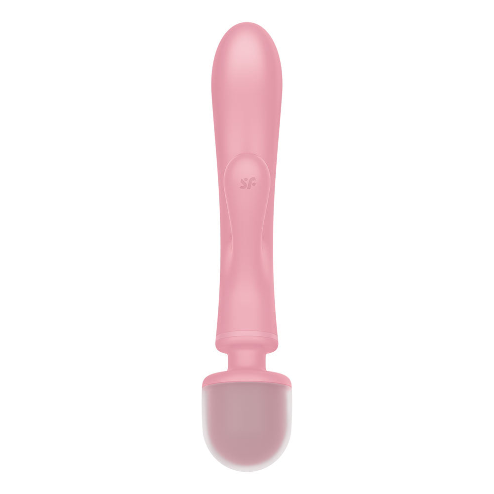 Satisfyer Triple Lover - Pink USB Rechargeable Rabbit Vibrator and Massage Wand - 4018218