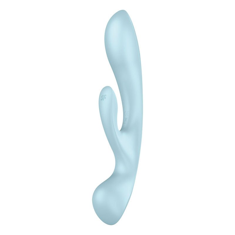 Satisfyer Triple Oh - Light Blue USB Rechargeable Rabbit Vibrator - 4018225