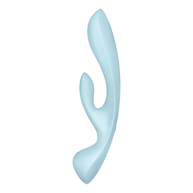 Satisfyer Triple Oh - Light Blue USB Rechargeable Rabbit Vibrator - 4018225