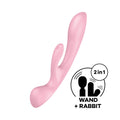 Satisfyer Triple Oh - Pink USB Rechargeable Rabbit Vibrator - 4018249