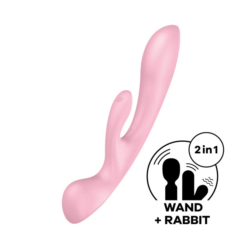 Satisfyer Triple Oh - Pink USB Rechargeable Rabbit Vibrator - 4018249