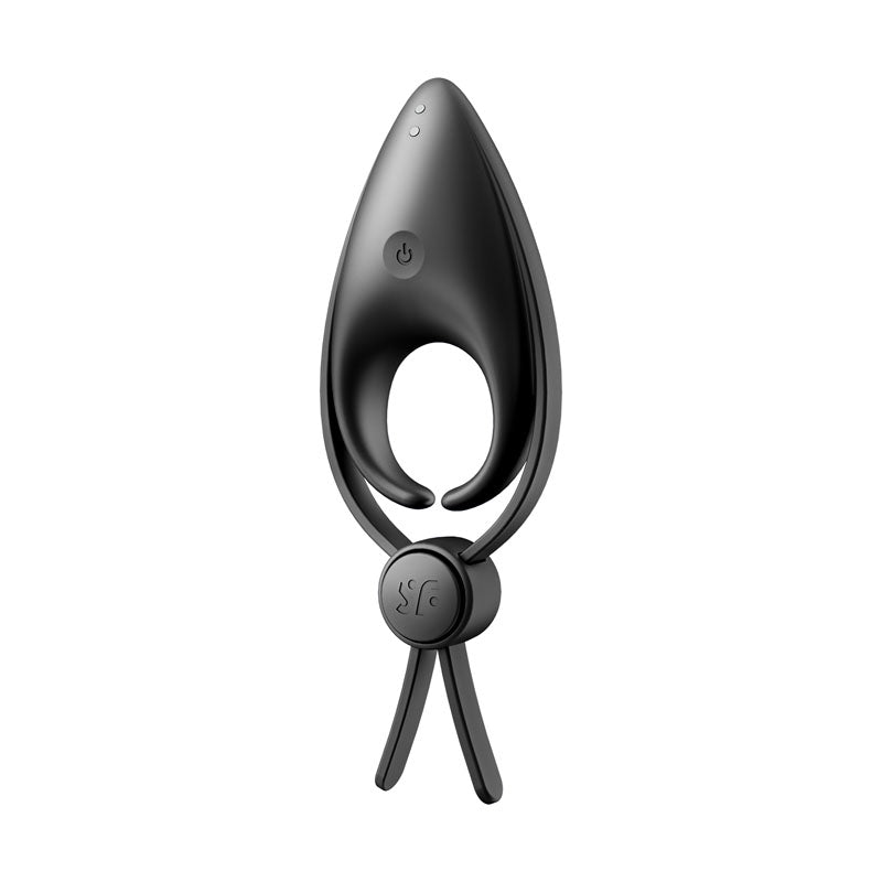 Satisfyer Sniper - Black - Black Vibrating Adjustable Lasso Cock Ring - 4018386