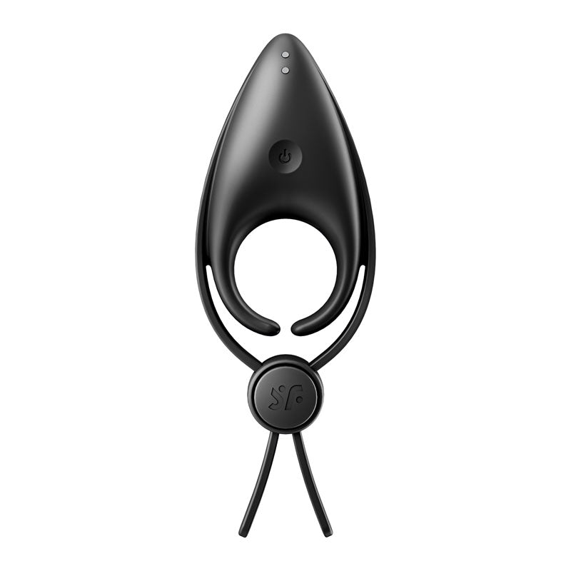 Satisfyer Sniper - Black - Black Vibrating Adjustable Lasso Cock Ring - 4018386