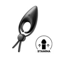 Satisfyer Sniper - Black - Black Vibrating Adjustable Lasso Cock Ring - 4018386