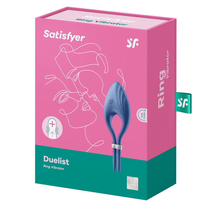 Satisfyer Duelist - Blue Vibrating Adjustable Lasso Cock Ring - 4018430