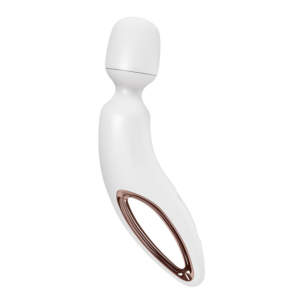 Satisfyer Wand-erland - White - White/Rose Gold USB Rechargeable Massage Wand - 4018577