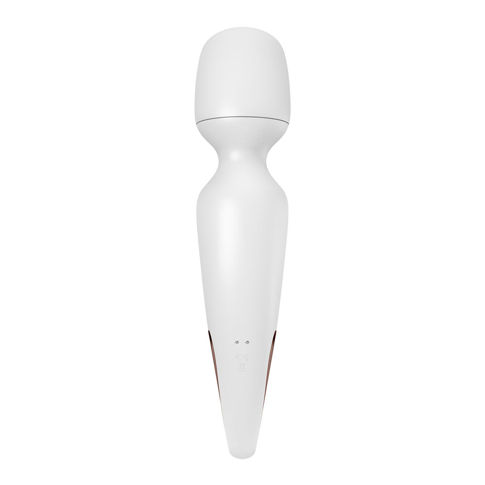 Satisfyer Wand-erland - White - White/Rose Gold USB Rechargeable Massage Wand - 4018577