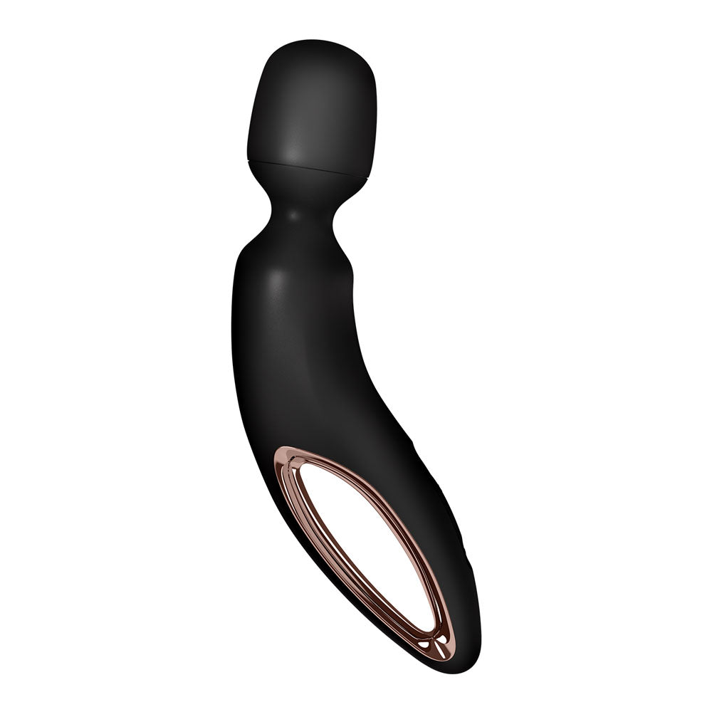 Satisfyer Wand-erland - Black - Black/Rose Gold USB Rechargeable Massage Wand - 4018584