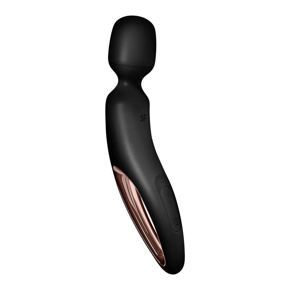 Satisfyer Wand-erland - Black - Black/Rose Gold USB Rechargeable Massage Wand - 4018584