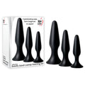 Adam & Eve Silicone Booty Boot Camp Training Kit - Black Butt Plugs - Set of 3 Sizes - 401M 0000