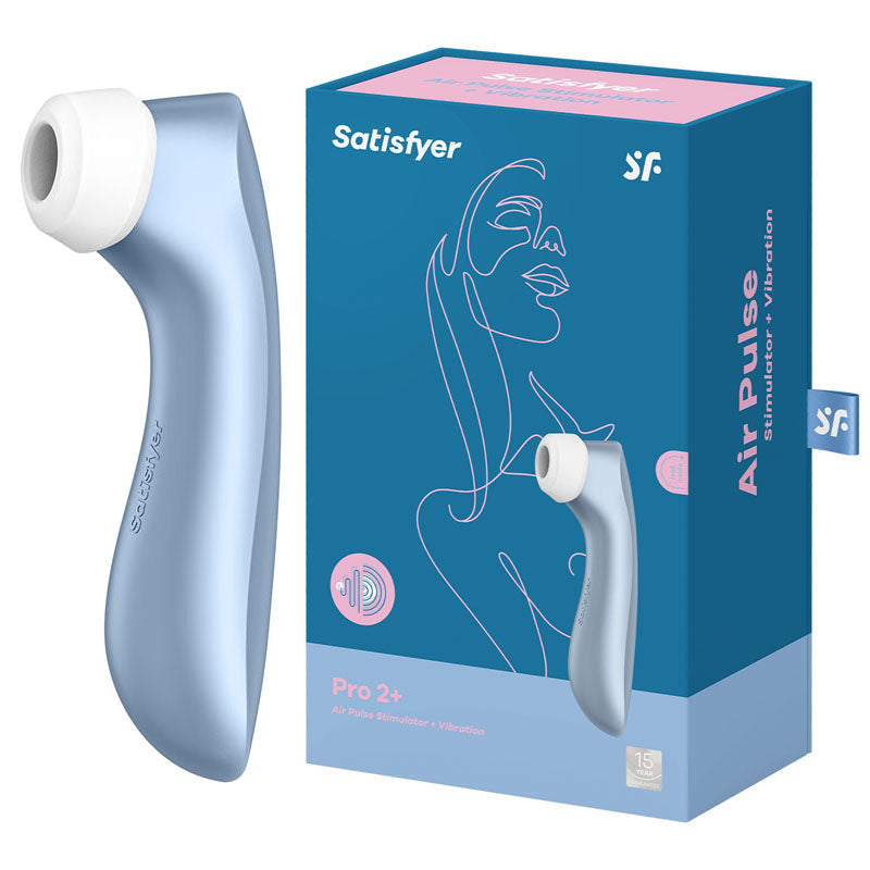 Satisfyer Pro 2+ - Blue Touch-Free USB-Rechargeable Clitoral Stimulator with Vibration - 4031323