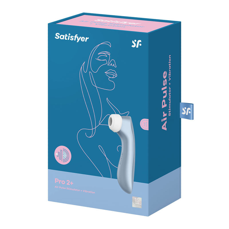 Satisfyer Pro 2+ - Blue Touch-Free USB-Rechargeable Clitoral Stimulator with Vibration - 4031323
