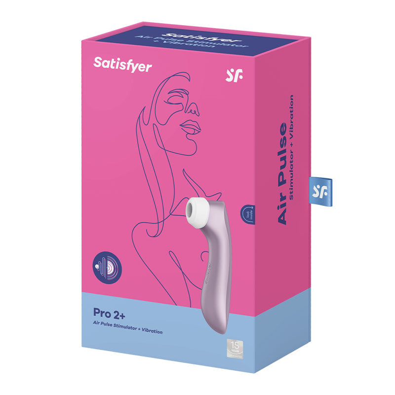 Satisfyer Pro 2+ Purple - Purple Touch-Free USB-Rechargeable Clitoral Stimulator with Vibration - 4031330