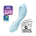 Satisfyer Curvy Trinity 5 - Blue USB Rechargeable Air Pulse Stimulator & Vibrator with App Control - 4036564