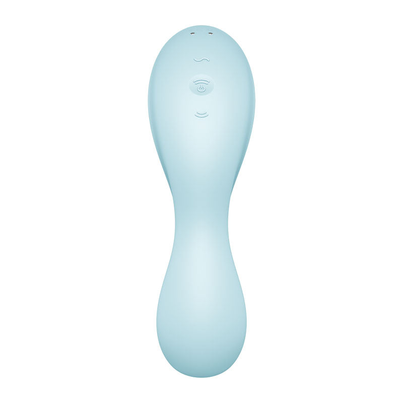 Satisfyer Curvy Trinity 5 - Blue USB Rechargeable Air Pulse Stimulator & Vibrator with App Control - 4036564