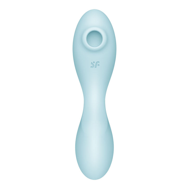 Satisfyer Curvy Trinity 5 - Blue USB Rechargeable Air Pulse Stimulator & Vibrator with App Control - 4036564