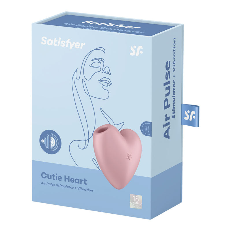 Satisfyer Cutie Heart - Light Pink - Light Pink USB Rechargeable Air Pulsation Stimulator with Vibration - 4037264