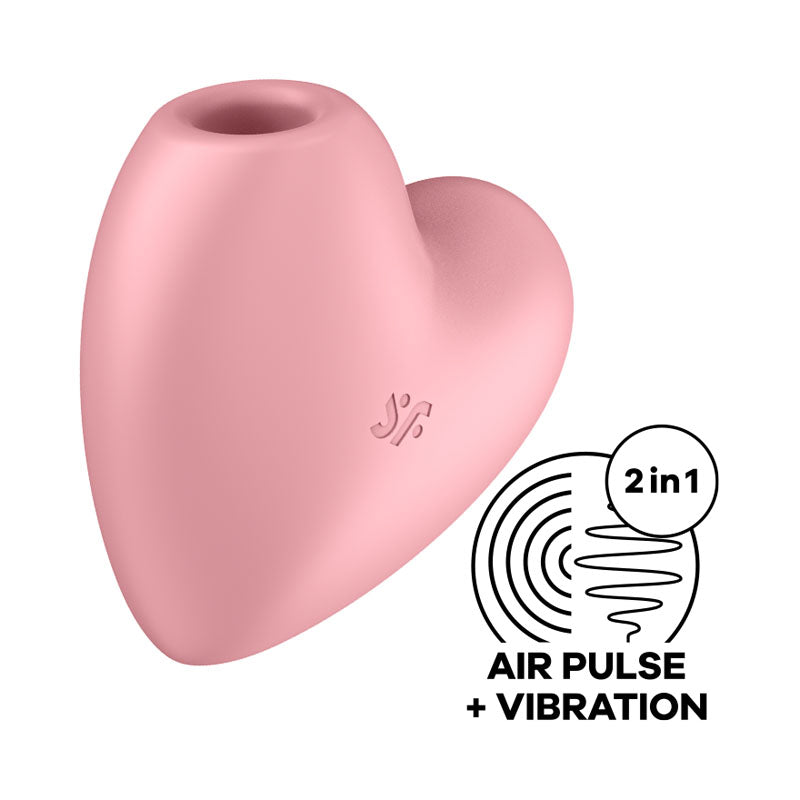 Satisfyer Cutie Heart - Light Pink - Light Pink USB Rechargeable Air Pulsation Stimulator with Vibration - 4037264