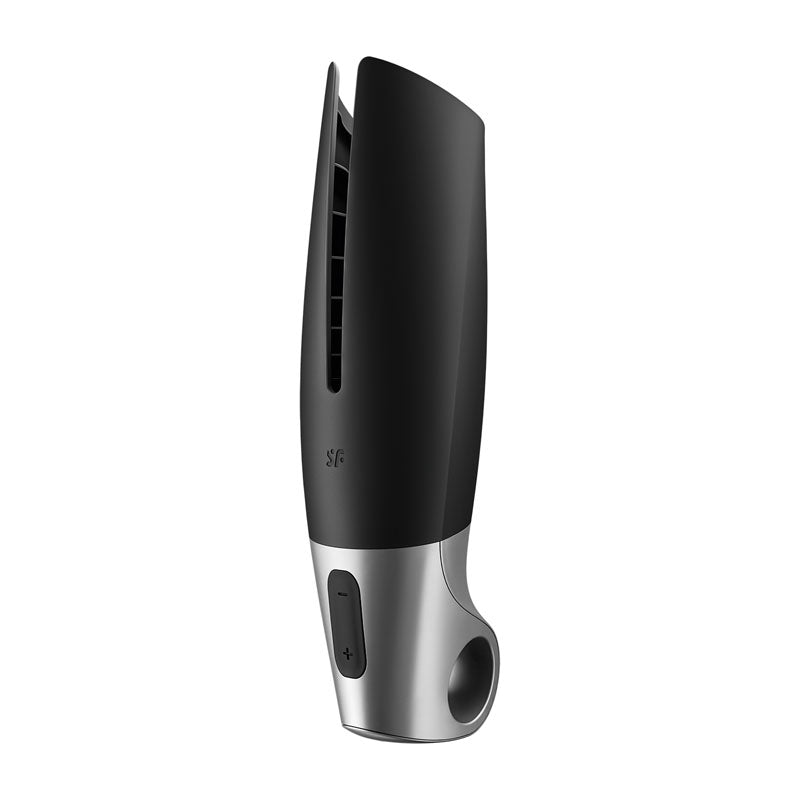 Satisfyer Power Masturbator - Black USB Rechargeable Vibrating Masturbator with App Control - 4037332