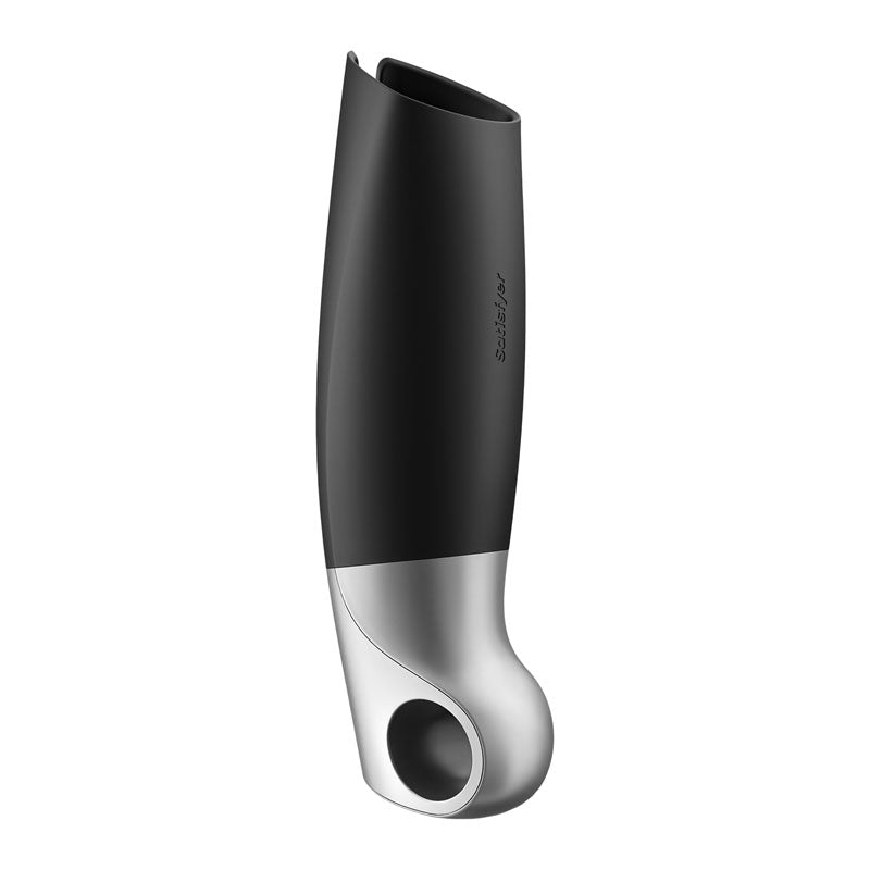 Satisfyer Power Masturbator - Black USB Rechargeable Vibrating Masturbator with App Control - 4037332