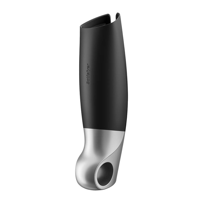 Satisfyer Power Masturbator - Black USB Rechargeable Vibrating Masturbator with App Control - 4037332