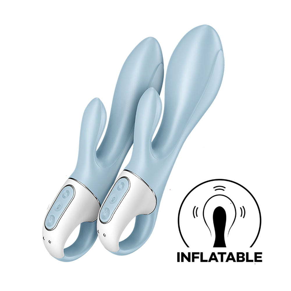 Satisfyer Air Pump Bunny 1 - Blue USB Rechargeable Inflatable Rabbit Vibrator - 4038568