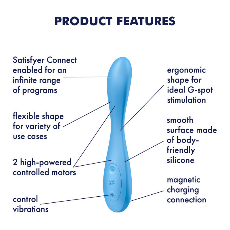 Satisfyer G-Spot Flex 4 - Blue USB Rechargeable Vibrator with App Control - 4038698