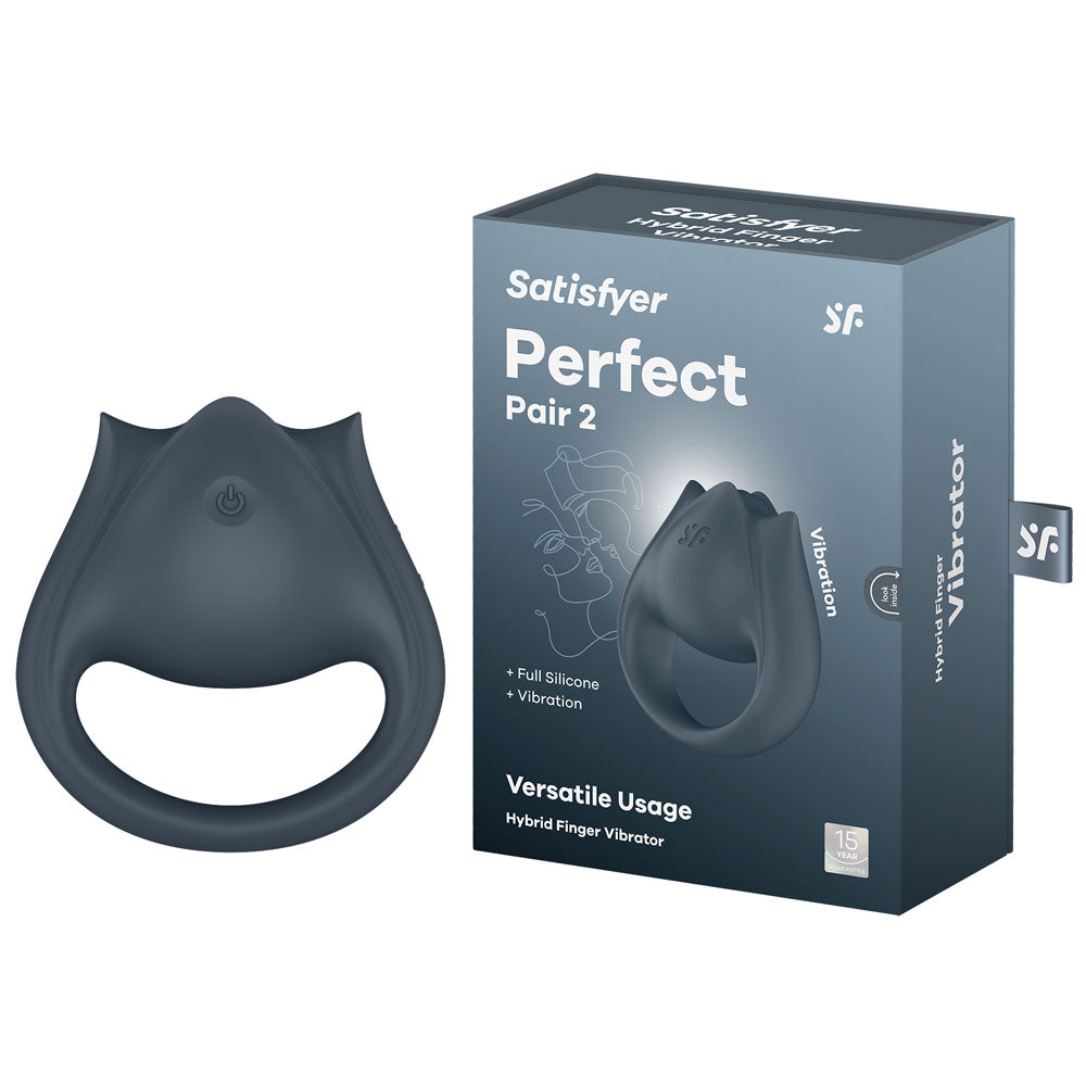 Satisfyer Perfect Pair 2 - Grey USB Rechargeable Vibrating Couples Ring - 4043746