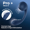 Satisfyer Pro+ Wave 4 - Blue USB Rechargeable Vibrator with Air Pulse Stimulation and App Control