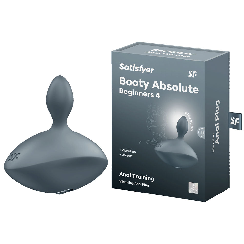 Satisfyer Booty Absolute Beginners 4 - Grey USB Rechargeable Vibrating Butt Plug - 4045054