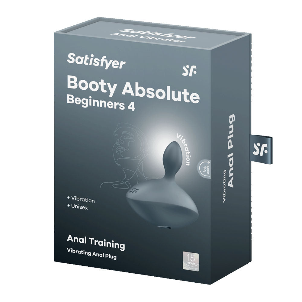Satisfyer Booty Absolute Beginners 4 - Grey USB Rechargeable Vibrating Butt Plug - 4045054