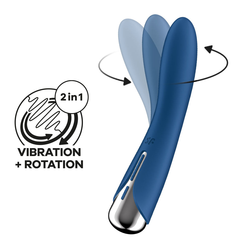 Satisfyer Spinning Vibe 1 - Blue - Blue 17.8 cm USB Rechargeable Rotating Vibrator - 4048703