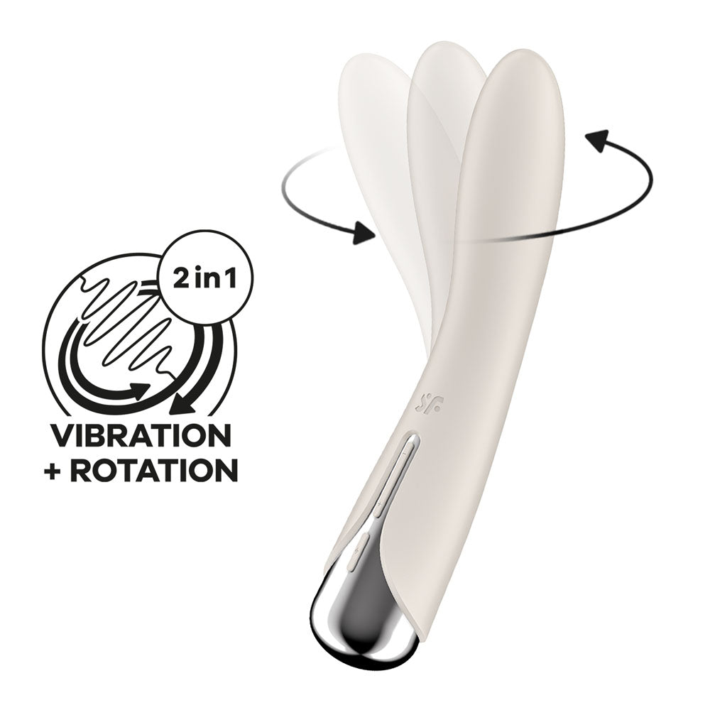 Satisfyer Spinning Vibe 1 - Beige - Beige 17.8 cm USB Rechargeable Rotating Vibrator - 4048710
