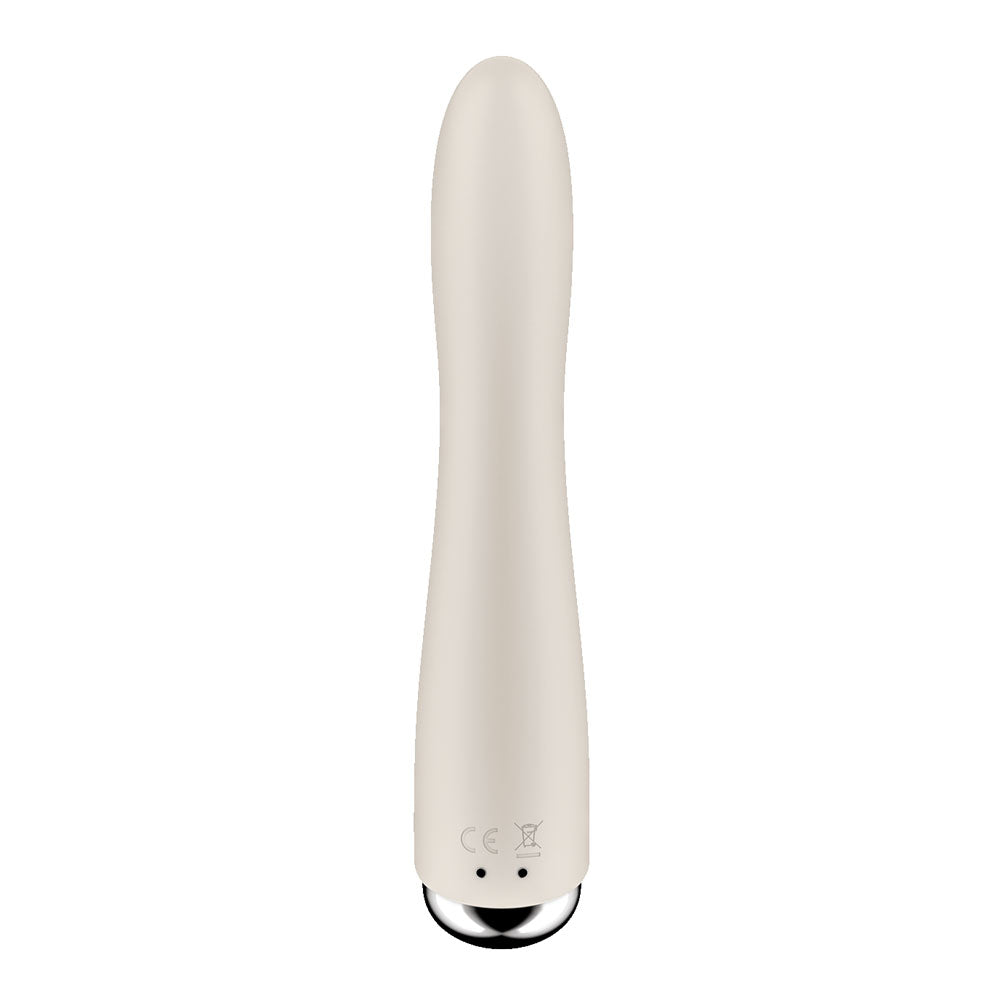 Satisfyer Spinning Vibe 1 - Beige - Beige 17.8 cm USB Rechargeable Rotating Vibrator - 4048710
